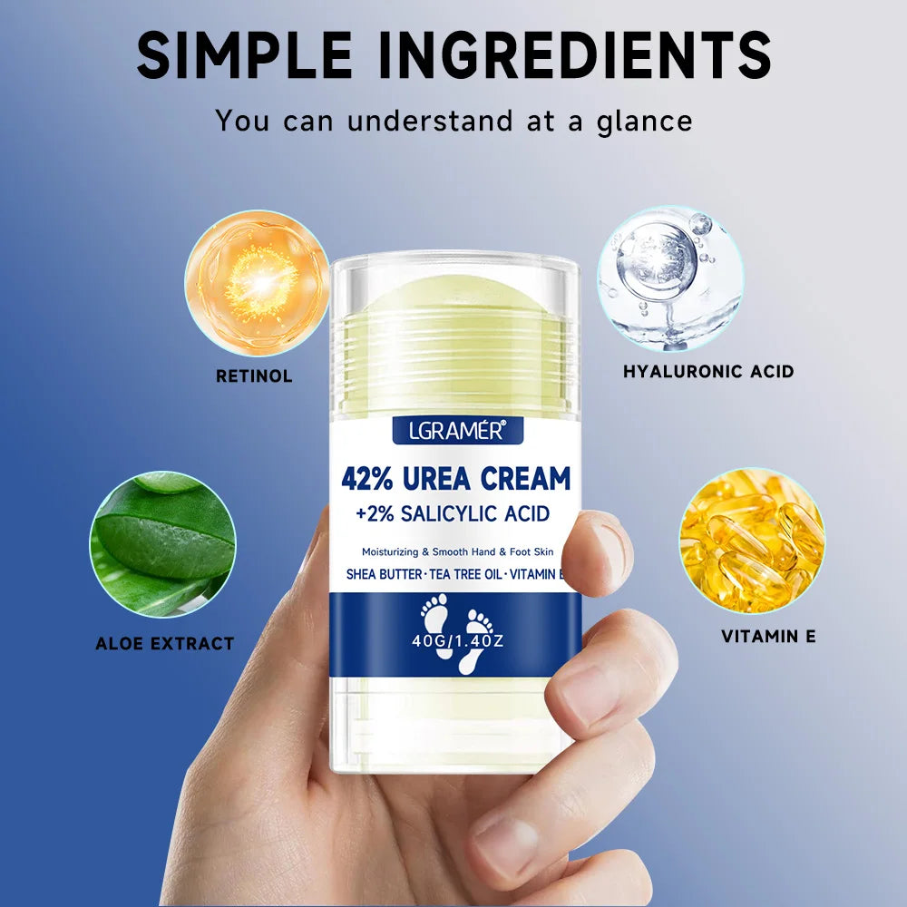 Intensive Hydrating Foot and Hand Cream with 42% Urea and 2% Salicylic Acid for Deep Moisturization