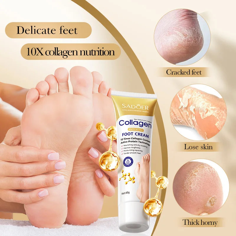 SAODER Collagen Foot Cream Feet Skincare Moisturizing Hydrating Firming Nourishing Repairing Feet Creams Foot Skin Care Products